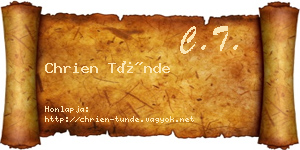 Chrien Tünde névjegykártya